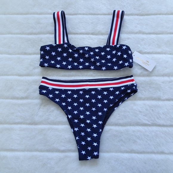 4th of July Navy Star Print Bikini Set - Picture 1 of 7